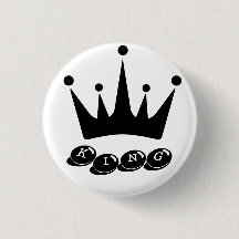 Camisas Preto Cor Coroa Imagem Rei Botões de Texto