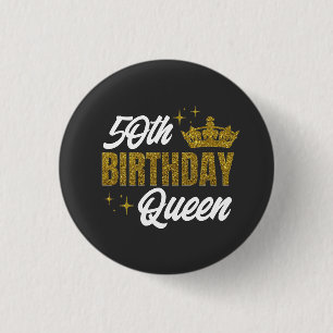 Bóton Redondo 2.54cm Camiseta Personalizada Rainha de Aniversário de 50