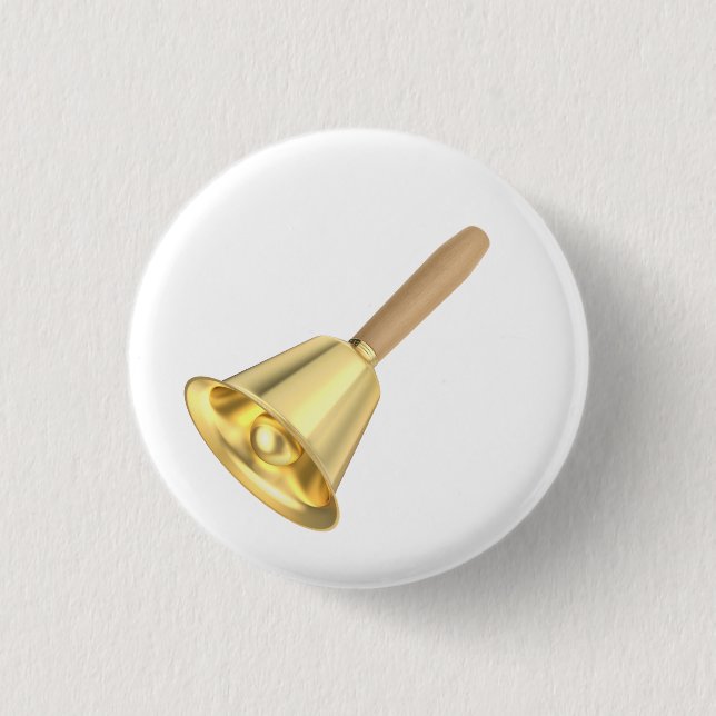Bóton Redondo 2.54cm campainha de ouro com uma pega de madeira (Frente)