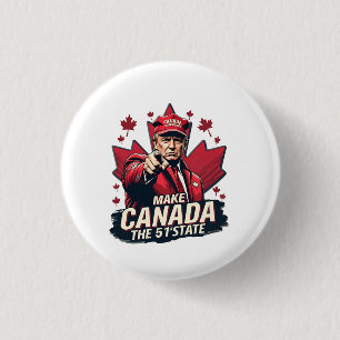 Bóton Redondo 2.54cm Canadá, a 51 ruas State Trump Canadense