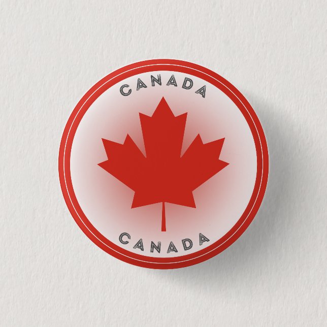 Bóton Redondo 2.54cm Canada Maple Leaf Circle Shape (Frente)