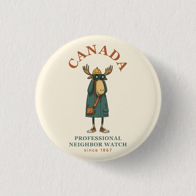 Bóton Redondo 2.54cm Canada Moose Vizinho Watch (Frente)