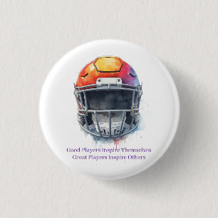Bóton Redondo 2.54cm Capacete de Futebol Motivacional Inspirador