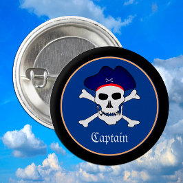 Bóton Redondo 2.54cm Capitã Jack & Pirates Flag, Partido Pirata / Menin