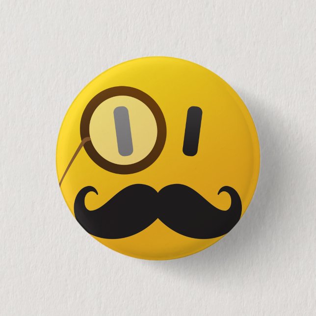 Bóton Redondo 2.54cm cara com bigode (Frente)