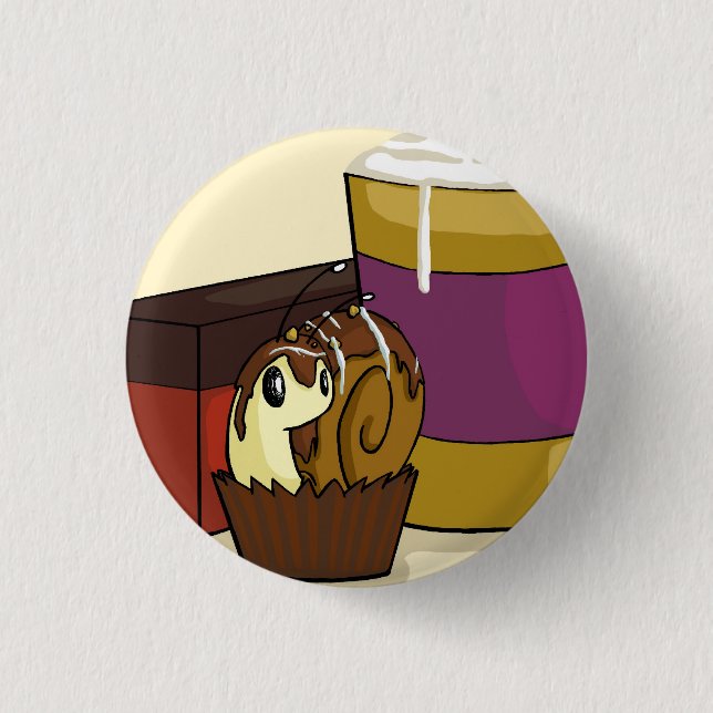 Bóton Redondo 2.54cm Caracol da trufa (Frente)