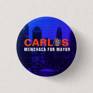 Bóton Redondo 2.54cm Carlos Menchaca para prefeito de Nova Iorque em 20