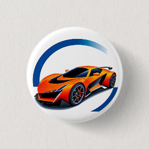 Bóton Redondo 2.54cm Carro de Corrida com Design Dinâmico