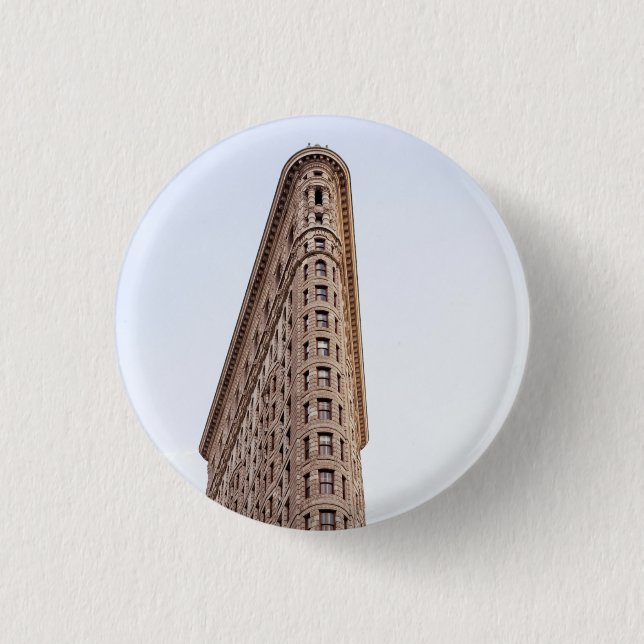 Bóton Redondo 2.54cm Cartão postal de construção flatiron (Frente)