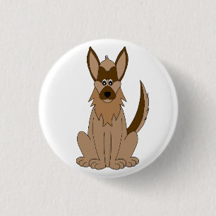 Bóton Redondo 2.54cm Cartoon de cães German shepherd incrível