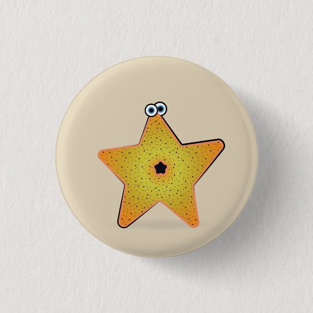 Bóton Redondo 2.54cm Cartoon Starfish (Frente)