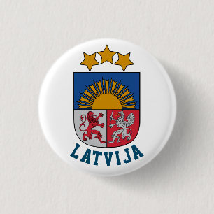 Bóton Redondo 2.54cm Casaco de armas da Letónia