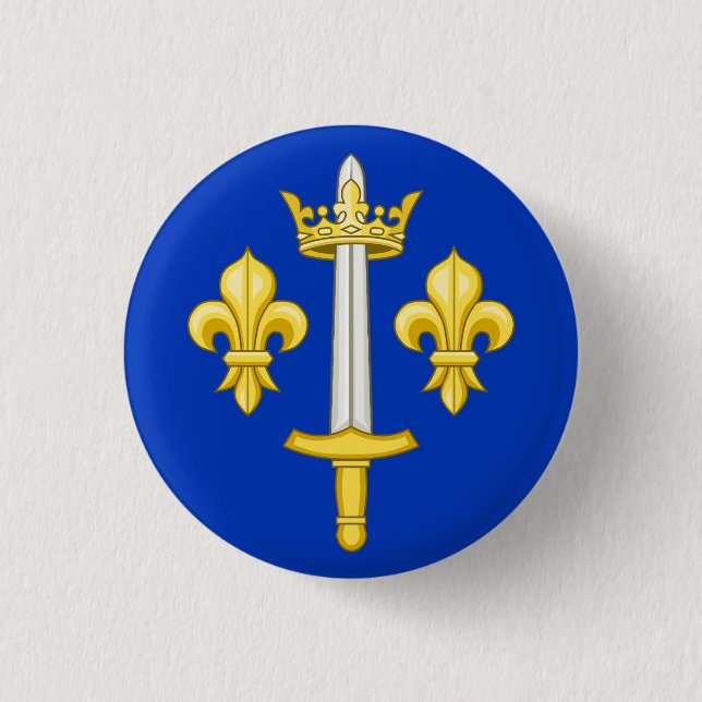 Bóton Redondo 2.54cm Casaco de Armas de Jeanne d'Arc (Frente)