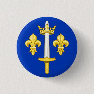 Bóton Redondo 2.54cm Casaco de Armas de Jeanne d'Arc