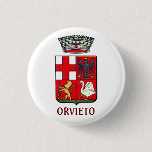 Bóton Redondo 2.54cm Casaco de Armas de Orvieto, Itália