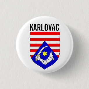 Bóton Redondo 2.54cm Casaco de Armas do condado de Karlovac, Croácia