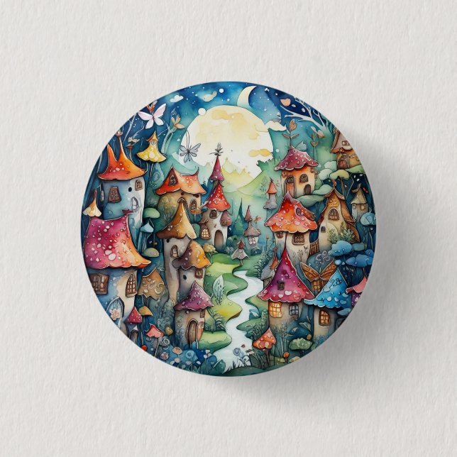 Bóton Redondo 2.54cm Castelo mágico da Terra Fairyland (Frente)