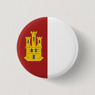 Bóton Redondo 2.54cm Castilla La Mancha casaco de armas - Espanha