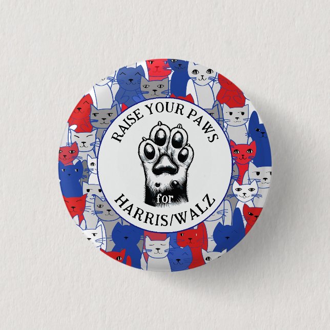 Bóton Redondo 2.54cm Cat Paw para Harris/Design Walz (Frente)