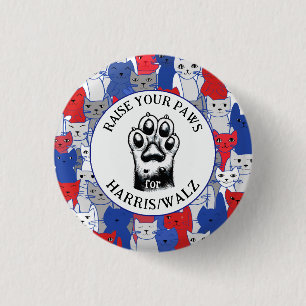 Bóton Redondo 2.54cm Cat Paw para Harris/Design Walz