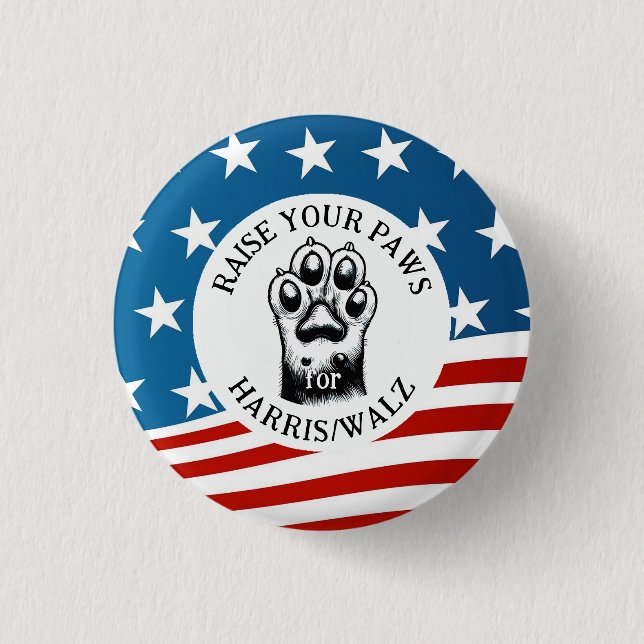 Bóton Redondo 2.54cm Cat Paw para Harris/Design Walz (Frente)