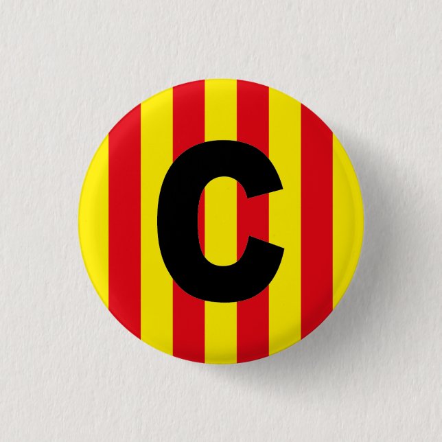 Bóton Redondo 2.54cm Catalão Catalunha Català Espanha PIN Button (Frente)