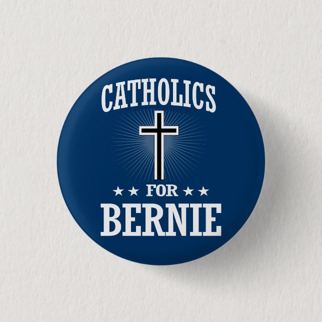 BÓTON REDONDO 2.54CM CATÓLICOS PARA BERNIE SANDERS (Frente)