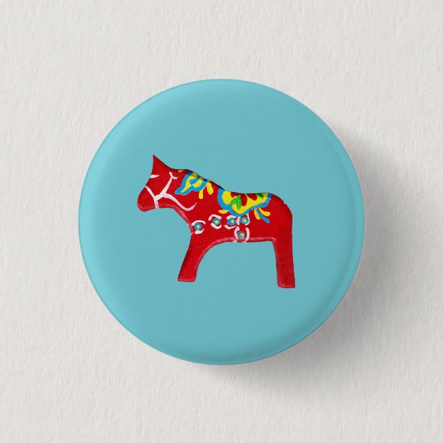 Bóton Redondo 2.54cm Cavalo de Dala (Frente)