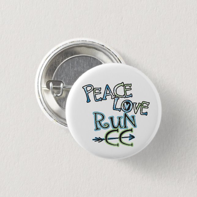 Bóton Redondo 2.54cm CC de EXECUÇÃO do PEACE LOVE - Botão de Execução e (Frente & Verso)