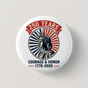 Bóton Redondo 2.54cm Celebração da Coragem da Estátua da Liberdade Amer