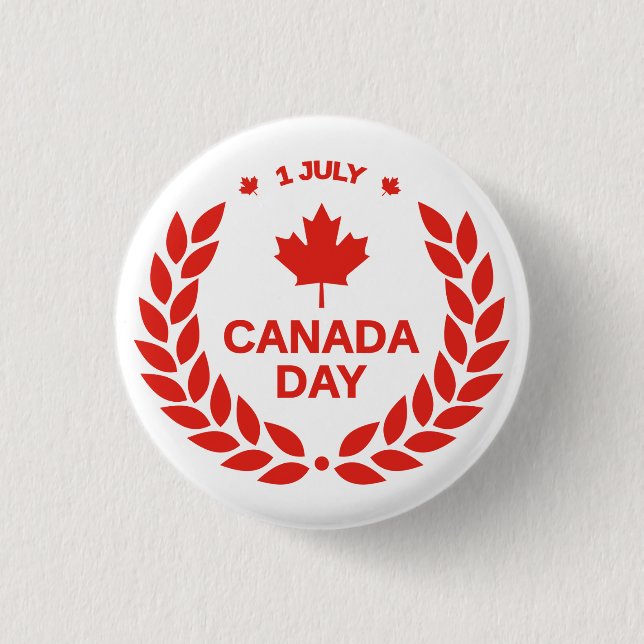 Bóton Redondo 2.54cm Celebração do Dia do Canadá-24658 (Frente)
