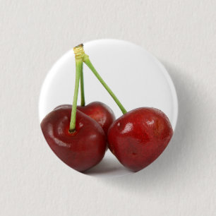 Bóton Redondo 2.54cm Cerejas - botão