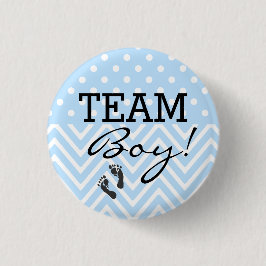 Bóton Redondo 2.54cm Chá de fraldas Azul do Team Boy
