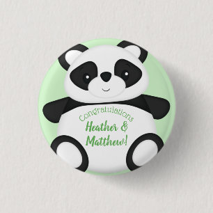 Bóton Redondo 2.54cm Chá de fraldas do Urso Panda