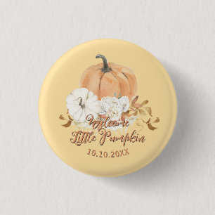 Bóton Redondo 2.54cm Chá de fraldas Pumpkin De Pastel Laranja Pequeno