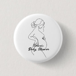 Bóton Redondo 2.54cm Chá de fraldas Silhub de Gravidez de Arte de Linha