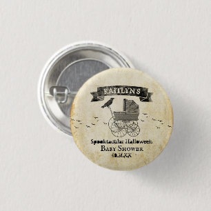 Bóton Redondo 2.54cm Chá de fraldas Vintage Stroller Halloween