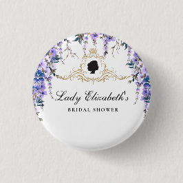 Bóton Redondo 2.54cm Chá de panela Vintage Blue Florals Bridgerton