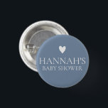 Bóton Redondo 2.54cm Chá Personalizado Denim Blue Dusty Baby Boy<br><div class="desc">Coleção de Chás de fraldas Denim Dreams - onde os tons sujos e poeirentos azuis se unem com a caligrafia de tendências. Feita à medida para chás de fraldas,  este tema engloba convites,  sinais,  jogos e encantador decoração de papel. Adote a elegância rústica com uma reviravolta moderna hoje! #zazzlemade</div>