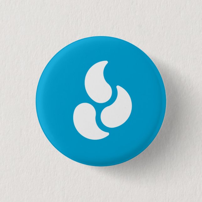 Bóton Redondo 2.54cm Chama branca - botão redondo (Frente)