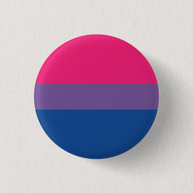 Bóton Redondo 2.54cm Chapa Bandera Bisexual - Love is Love (Frente)