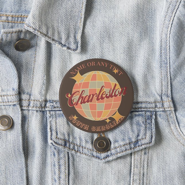 Bóton Redondo 2.54cm Charleston City Carolina do Sul (Criador carregado)