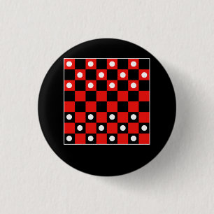 Bóton Redondo 2.54cm Checkboard Checker Conselhos Jogos Pretos E Vermel