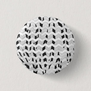 Bóton Redondo 2.54cm Cheveron Tiger Black and White Impressão