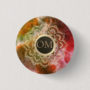 Bóton Redondo 2.54cm Chic Tie Dye OM Mandala