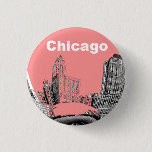 Bóton Redondo 2.54cm Chicago abotoa o Pin do vintage