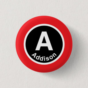 Bóton Redondo 2.54cm Chicago L linha vermelha de Addison