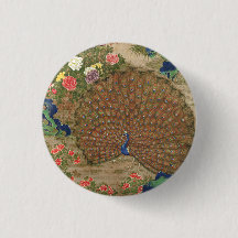 Chinoiserie Pavão Azul com Jardim de Flores Exótic