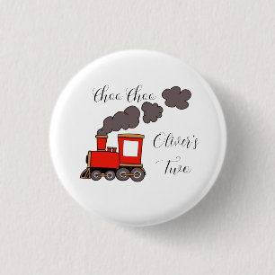 Bóton Redondo 2.54cm Choo Choo I é Dois anos de trem vermelho