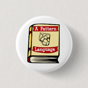 Bóton Redondo 2.54cm Christopher Alexander um Pin do livro da língua d